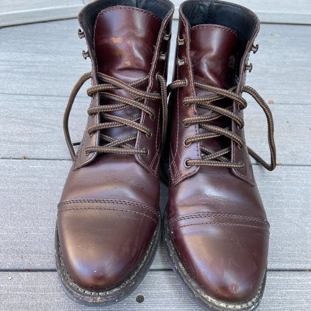 Thursday Boot Company Woman's "Captain" Lace-Up Ankle Boot, Brown, Size 8, VGUC